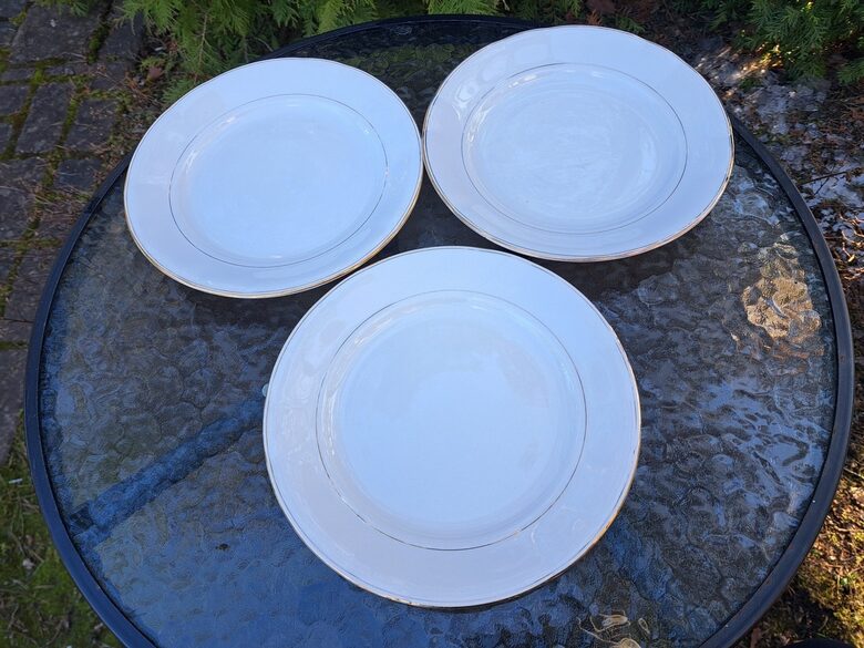 Elganti fajansa otrā ēdiena šķīvji, d=23,5cm, Kuzņecovs. 1920.-tie gadi (Kuzņecovs 157)