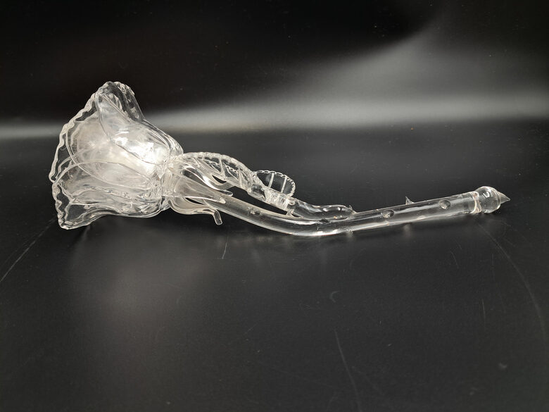 Kristāla dekoratīva roze, L=24cm, Čehija. Pūsts kristāls (Kristāla citi 63)