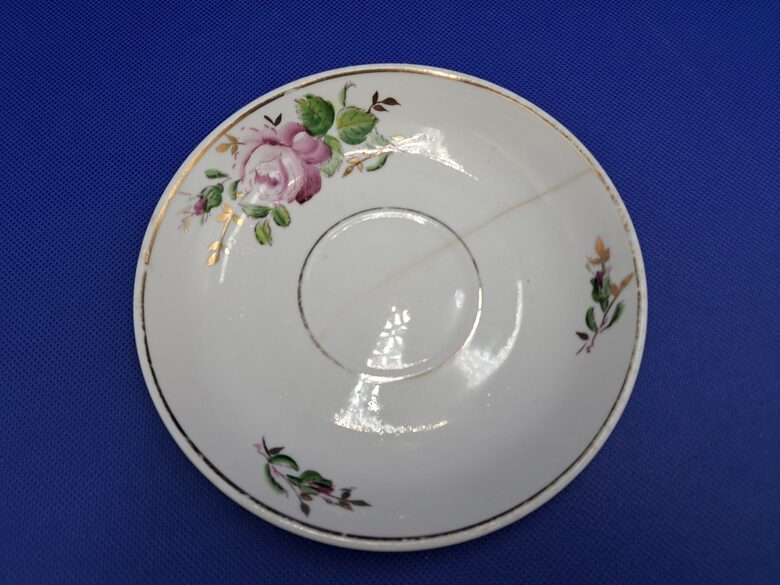 Apakštase no servīzes "Ping-Pong" ar rozi, rokas gleznojums, plaisa, PFF (PingPong 21)