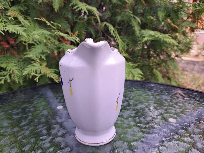 Krējuma kanniņa "Rubenss" ar krāsainām skarām, zelta zeriem un zeltu, PFF (Rubenss 125)