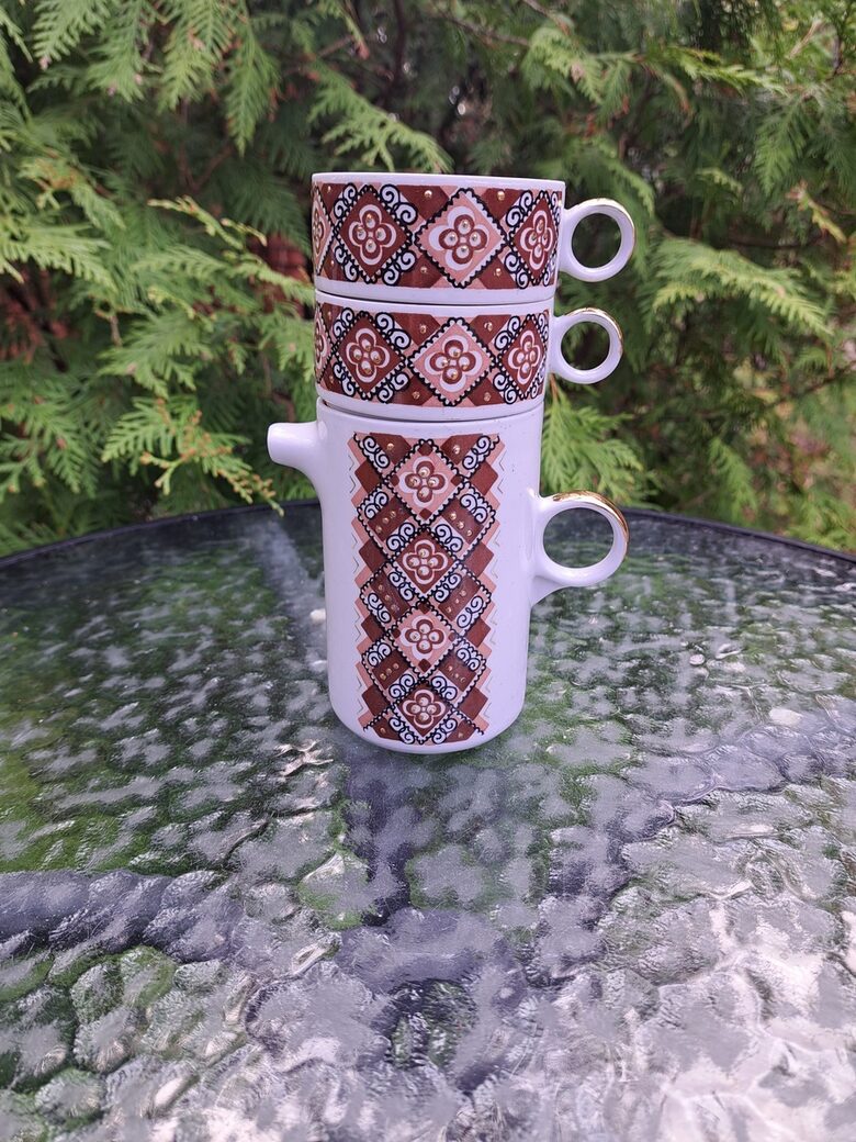 Mini kafijas servīze tautiskā stilā ar ornamentu (Citi 71)