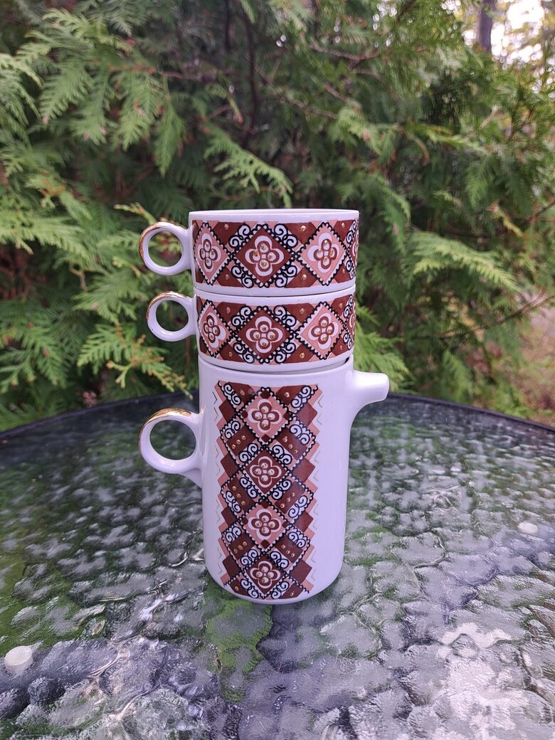 Mini kafijas servīze tautiskā stilā ar ornamentu (Citi 71)