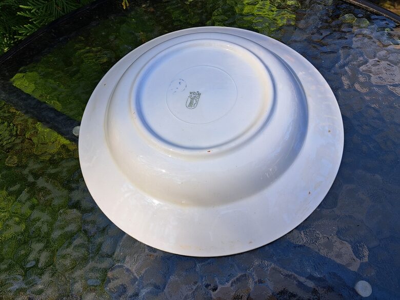 Zupas šķīvis Nr.2 d=24cm, zila mala, reta fajansa pusdienu servīze "Diāna", PFF (Diāna pusd 34)