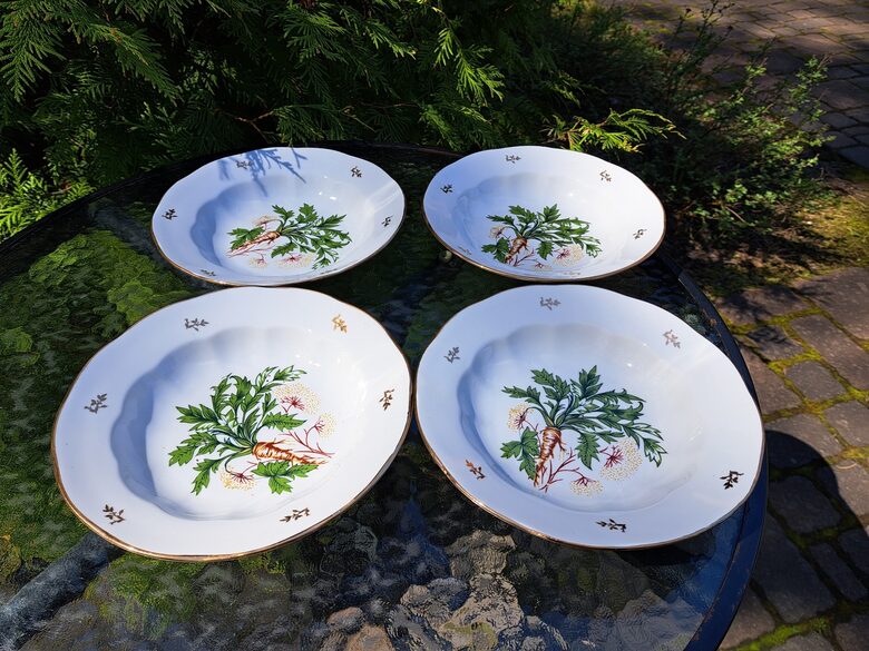 Zupas šķīvji (pusporcija), d=20cm ar pētersīļiem un zeltu, forma "Ārija", RPR (Ārija pusd 424)