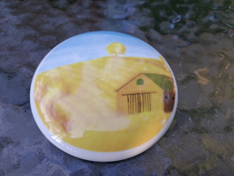 Tējas krūzes vāks ar kviešu lauka dekolu. Porcelāns (Citi rpt 326)