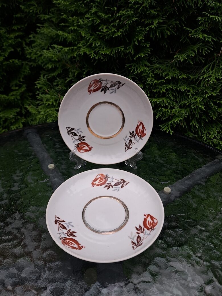 Apakštase ar brūnu tulpi un zeltu, tējas servīze "Māra", RPR (Māra tējas 232)