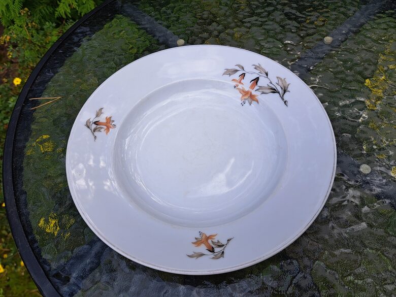 Zupas šķīvji d=24cm ar enģeļtaurēm un zelta apvilkumu, taisna mala (Jessen Jaksch 57)
