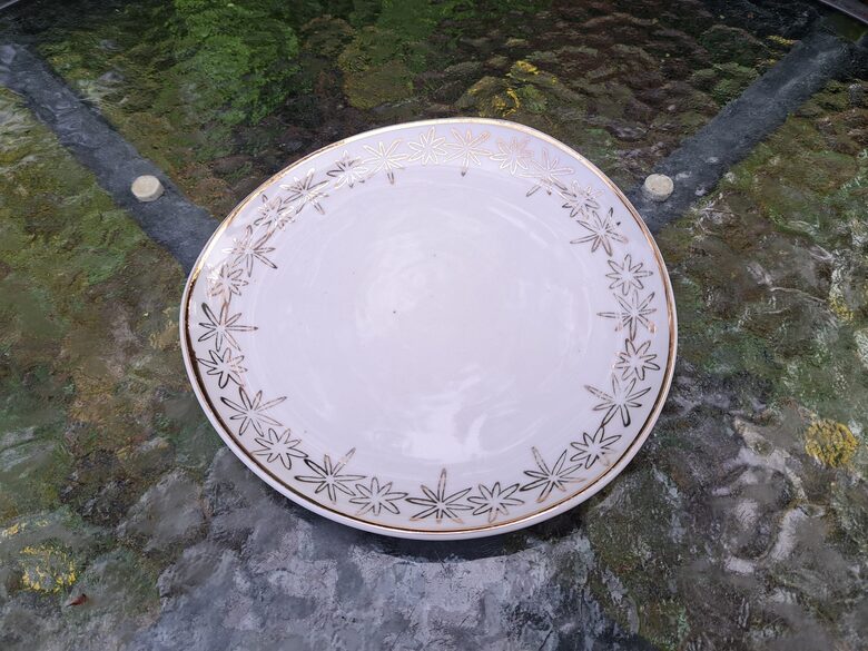 Kūku šķīvis ar zelta zvaigznēm, kafijas apakštase "Stella", PFF (Stella 108)