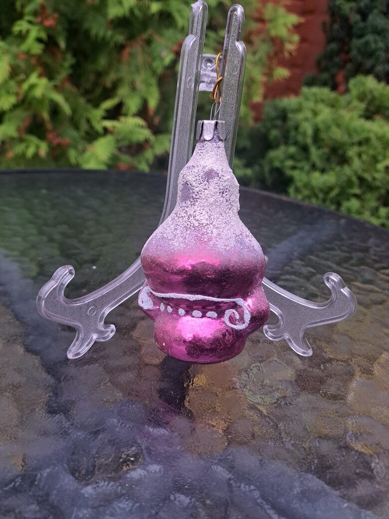  Galda lampa rozā ar "sniega" dekoru, augstums 10,5cm (Egle citi 07)