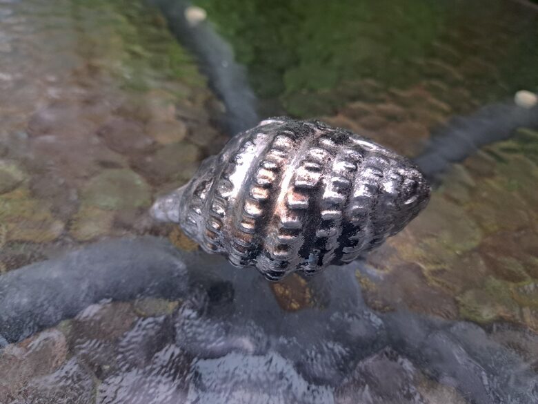 Čiekurs sudraba ar savīto reljefu bez metāliskā turētāja (Egle čiekuri 24)