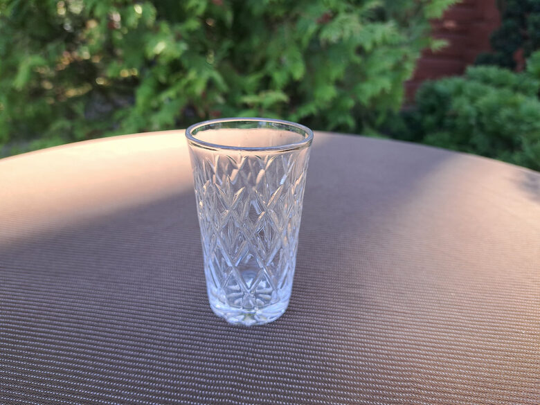 Kristāla glāze taisna, smalka rokas gravēšana, ķīmiskā pulēšana, tilp.75ml (Kristāls gl 151)