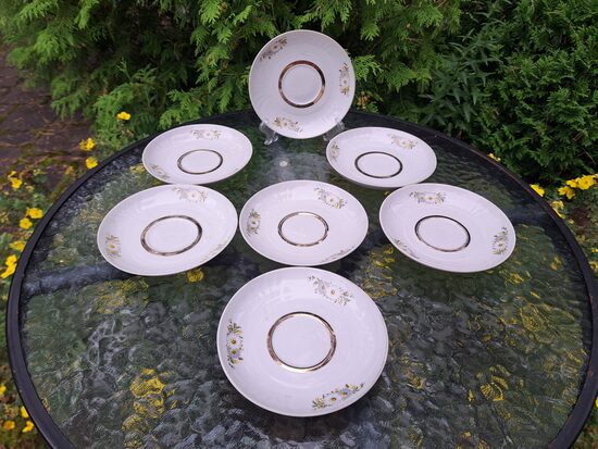 Apakštases, tējas servīze "Māra" ar margrietiņām, RPR (Māra tējas 236)
