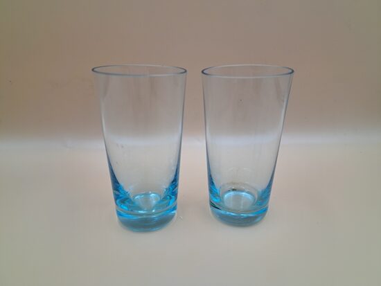 Vintāžu gaiši zila stikla glāzīšu komplekts 2 personām, 120ml (Stikla gl 368)