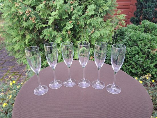 Elegants komplekts šampanietim uz kājas 6 personām. Ražotājs: Arciopal, Francija (Stikla gl 335)