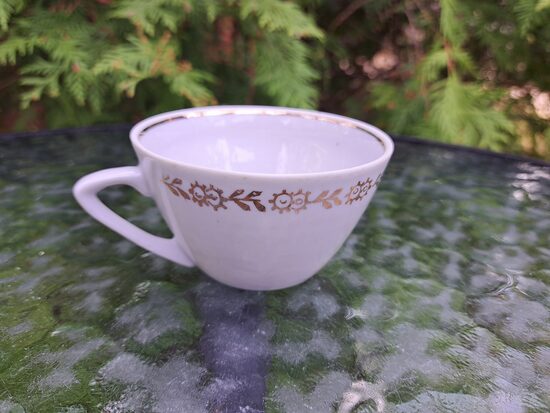 Baltas  ar zelta vainadziņu, kafijas servīze "Ausma", PFF (Ausma 111)