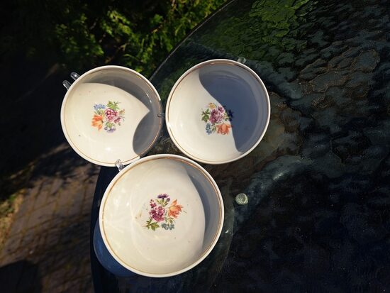 Bļodiņas dziļas ar oranžu tulpi un lillā puķēm ar zeltu, PFF (Citi 365)