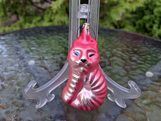 Kaķis rozā svītrains, h=9cm (Egle dzivn 18)