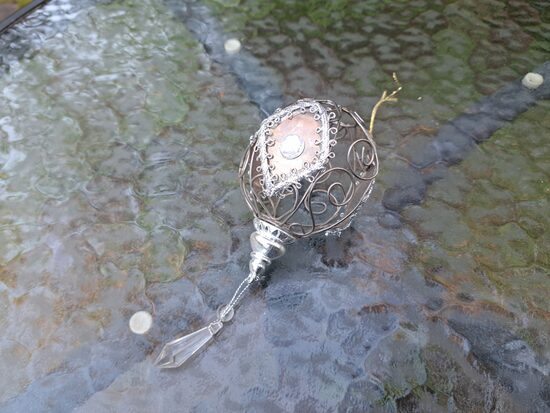 Laterna zudraba, stieple, plastiks. Augstums - 15cm (Egle laterna 11)