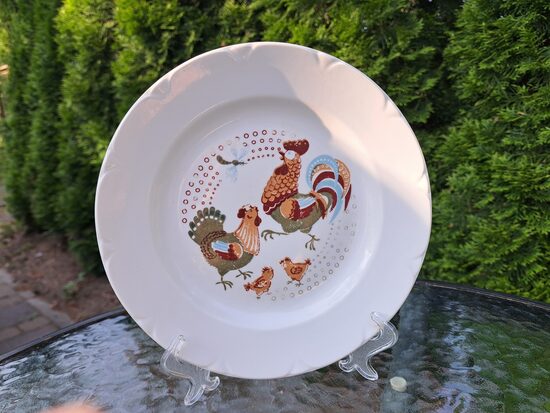 Vintāžs bērnu šķīvis d=20cm otrājam ēdienam "Gailis", RPR (Bērnu 151)