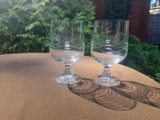 Kristāla glāzīšu 200ml uz kājiņas ar rokas gravēšanu komplekts 2 personām (Kristāls gl 115)