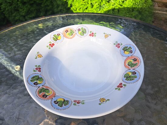 Vintāžs bērnu zupas šķīvis no "Ziemssvētku" komplekta", RPR (Bērnu 153)