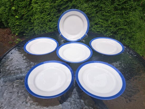 Kūku šķīvji ar gaiši zilu malu, d=15,5cm, RPR (Citi pusd 307)
