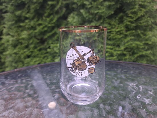 Sulas glāze 250ml caurspīdīga ar zelta malu "Svari", Latvijas stikls (Stikla gl 310)