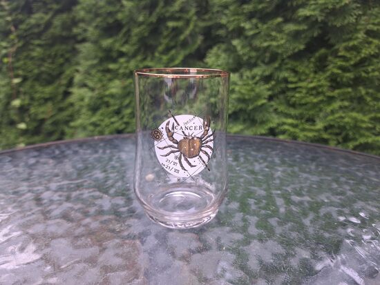 Sulas glāze caurspīdīga ar zelta malu "Skorpions", Latvijas stikls (Stikla gl 314)