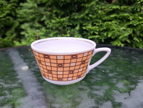 Krūzīte "Vasara" rūtains dekols bēši brūnos toņos, RPR (Vasara 78)