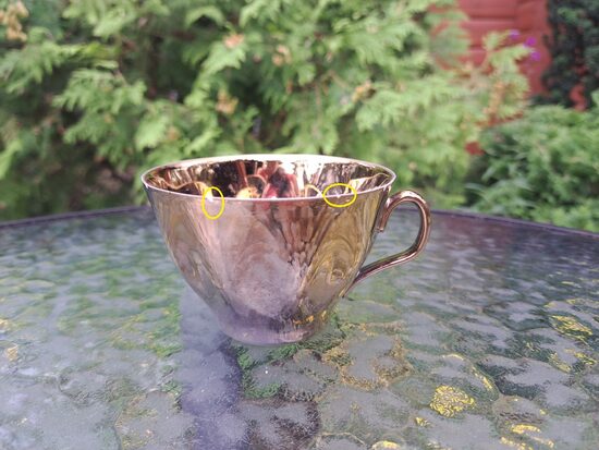 Krūzīte, servīze "Sigulda", pilnīgs zelta pārklājums, plaisa (Sigulda 209)