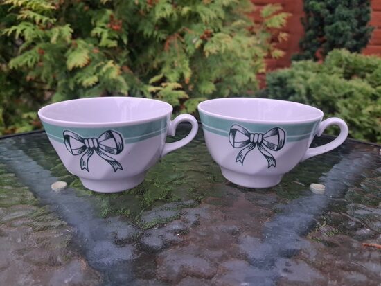 Krūzītes, tējas servīze "Viktorija" ar zaļām bantītēm, RPR (Viktorija t 225)