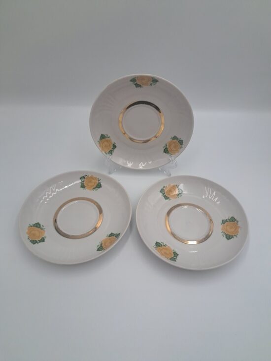 Apakštases, tējas servīze "Māra" ar dzelteno rozi (Māra tējas 51)