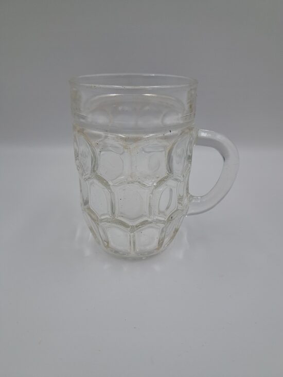 Alus kauss 0,25L, caurspīdīgs stikls, "medus šūnas", PSRS (Stikla gl 364)