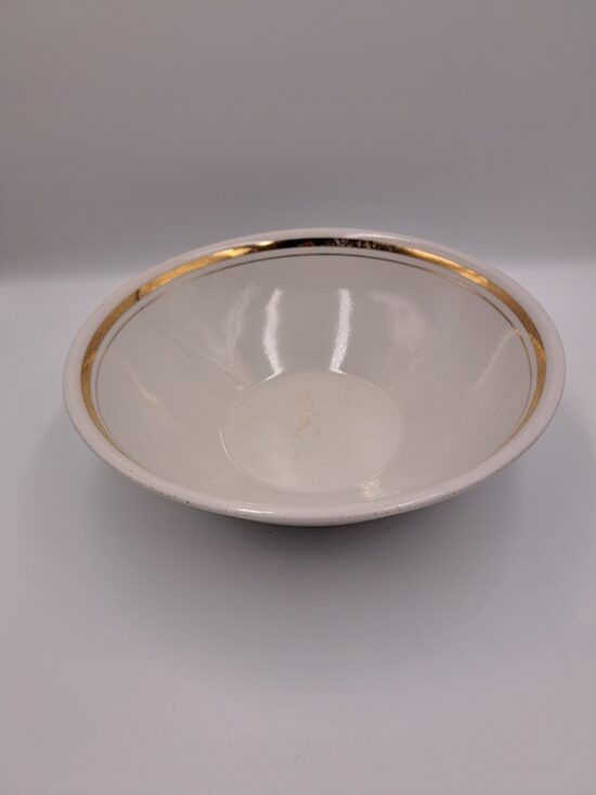 Salātu bļoda, pusdienu servīze "Spīdola" balta ar zeltu, PFF. Diam.=24cm, h=7cm (Spīdola 148)