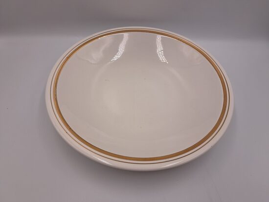 Eleganta un grezna augļu bļoda, balta ar zelta svītrām šauru un platu, d=26cm, ZIK (ZIK 47)