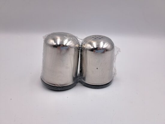 Jauns garšvielu komplekts "Sāls un pipars" plastikā, sugdraba metāls, plastika pamatnes (Metāls 136)