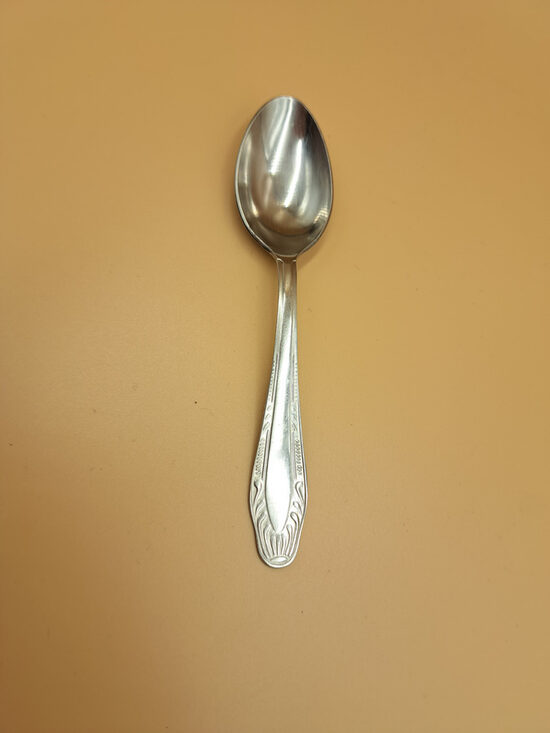 Tējas karote, nerūsējošais tērauds ar skaistu rakstu, PSRS.  Garums 14cm (Metāls 138)