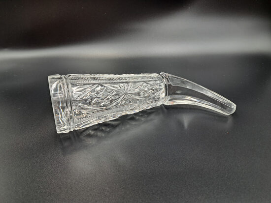 Glāze-rags Nr.2, tilpums 120ml, kristāls, caurspīdīgs, rokas gravēšana (tehnika ir dimanta slīpējums), ķīmiskā pulēšana, PSRS (Kristāla citi 56)