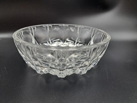 Caurspīdīga presēta stikla masīva bļodiņa nr.4,. 80.-ie gadi. D=15cm, h=5cm (Stikls sk 317)