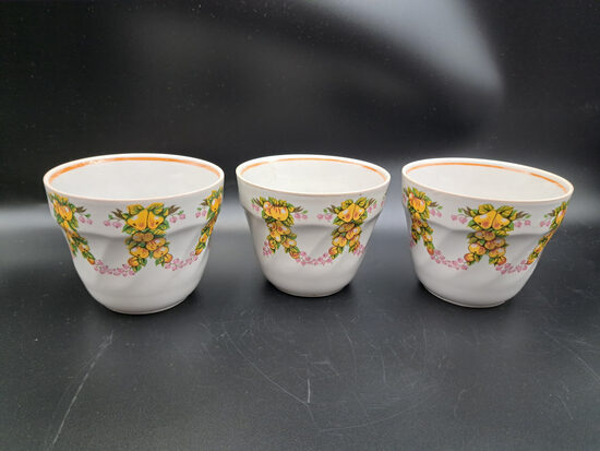 Krūzītes no kompota servīzes ar bumbieru vainagiem un bēšu lustru, RPR (Kompota 30)