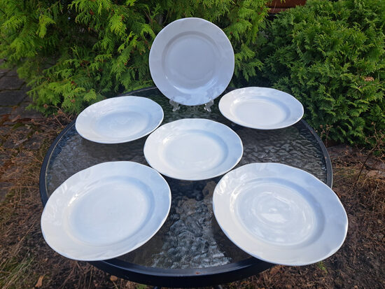 Šķīvji salātu d=20cm, pilnīgi balti, pusdienu servīze "Viktorija", RPR (Viktorija pusd 75)