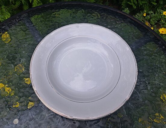 Zupas šķīvis fajansa ar zelta apvilkumu. D=24cm, Kuzņecovs (Kuzņecovs 195)