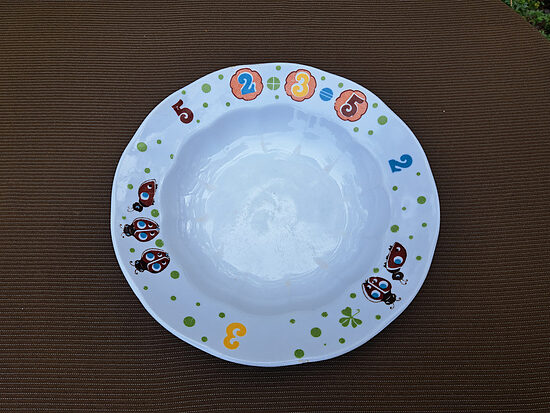 Bērnu zupas šķīvis d=20cm ar cipariem, RPR. Forma "Ārija"  (Bērnu 160)