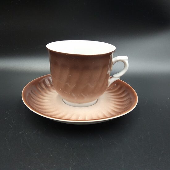 Kafijas pāris brūns bez zelta no komplekta "Tet-a-Tet", RPR (Rīga 80 134)