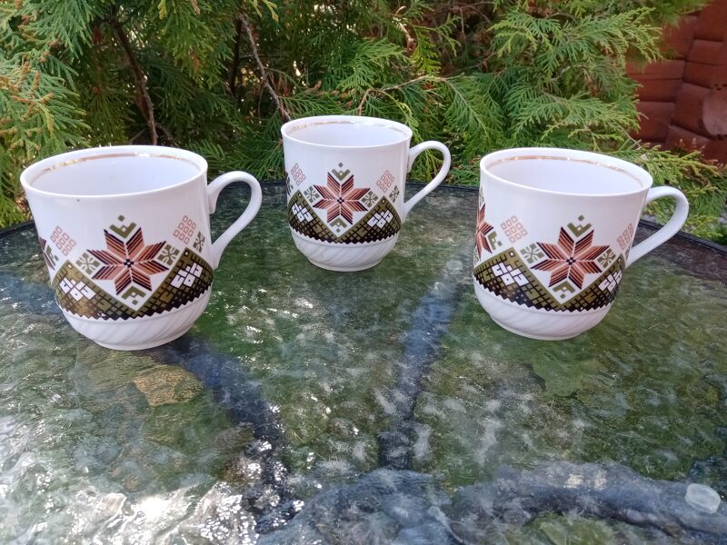 Tējas krūzītes ar Auseklīti, forma "Anna", RPR (Anna 01)