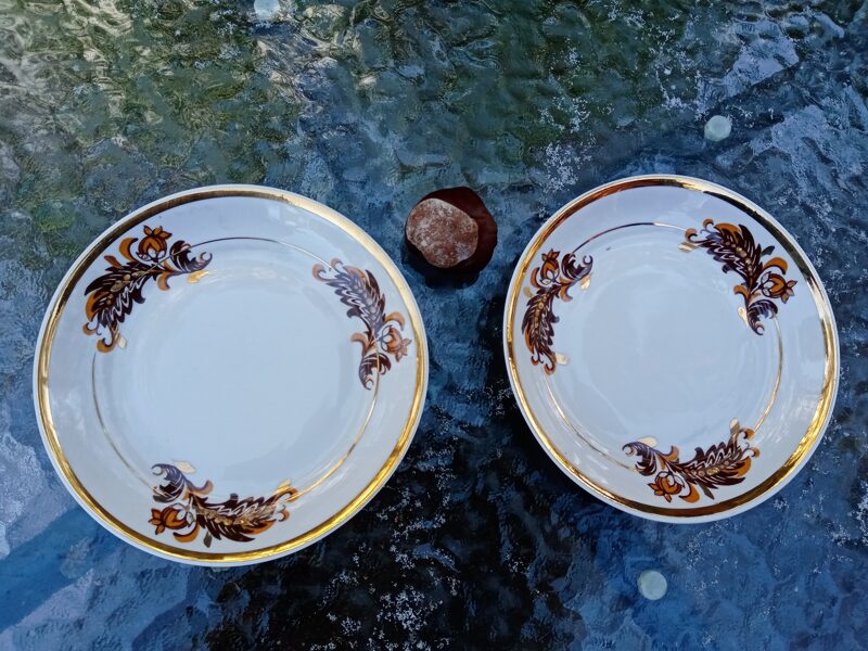 Kūku šķīvis "Marianna" ar brūnu dekolu un zeltu, RPR (Marianna 51)