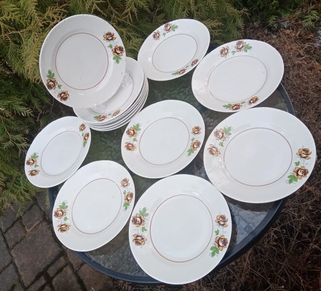 Šķīvjis salātu, d=20cm ar bešā rozēm un reljefa malu (Citi pusd 34)