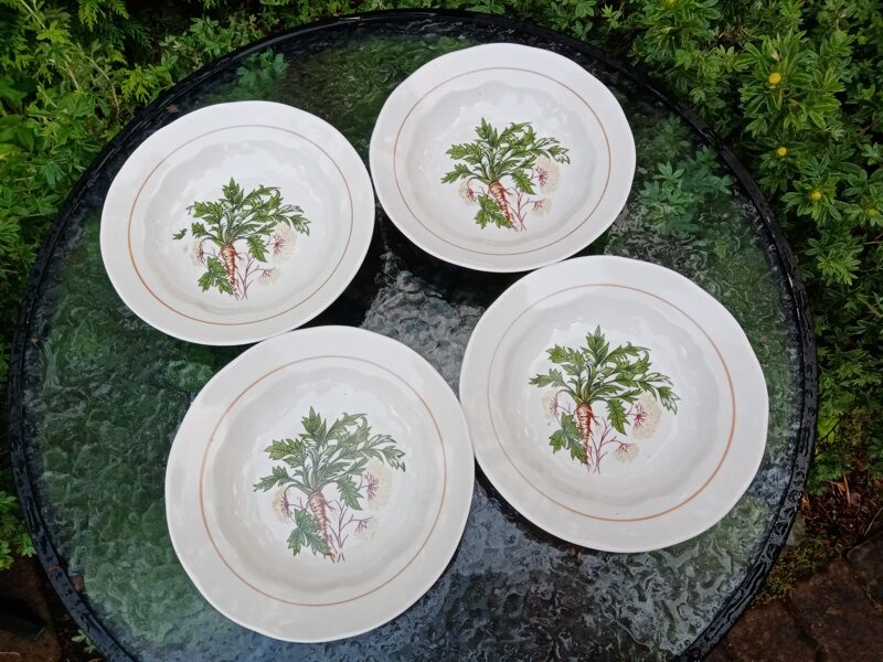 Zupas šķīvji, d=20cm ar pētersīļiem un lustru, forma "Ārija" (Ārija pusd 152)