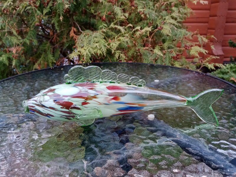 Raiba stikla zivs - dekoratīva figūra, Līvānu stikla fabrika (Figur citi 07)