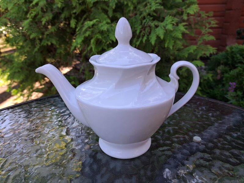 Tējkanna mazā ar vāciņu, tējas servīze "Viktorija" pilnīgi balta, RPR (Viktorija t 95)